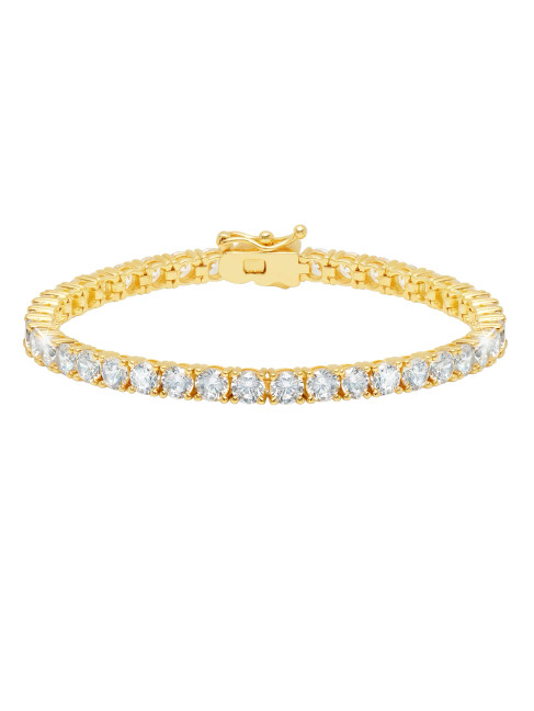 Crislu Large Round Stone Tennis Bracelet (10.30 ct.) in Yellow Gold