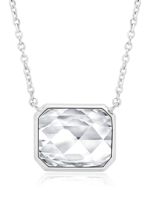 Crislu Hexagon Shape Pendant in Platinum 