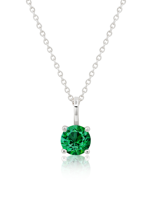 Crislu Birthstone Charm Pendant in Platinum - Emerald