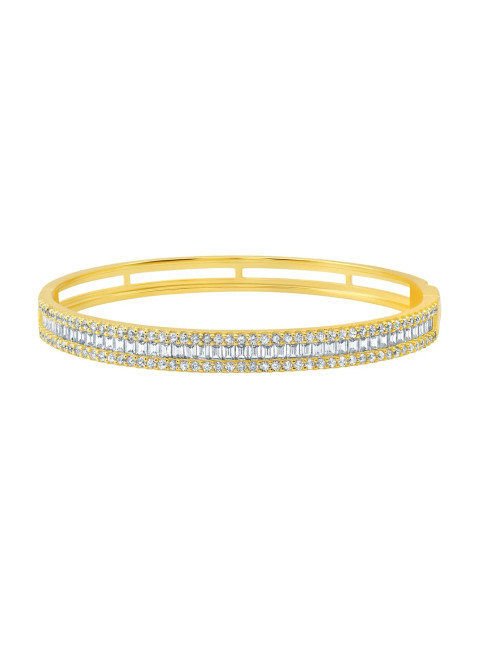 Crislu Baguette Bangle in Yellow Gold -SM