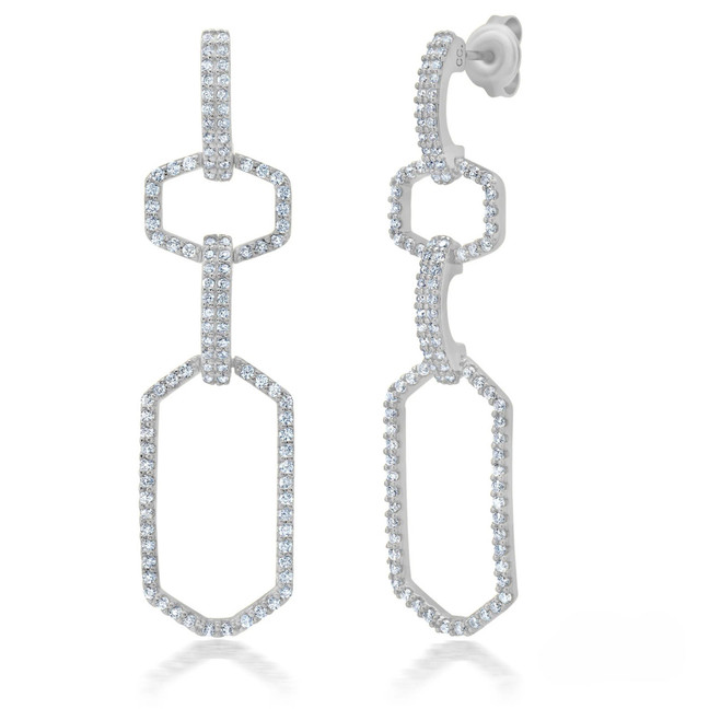 Crislu Fancy Shape Drop Earrings in Platinum Crislu Fancy Shape Drop Earrings in Platinum