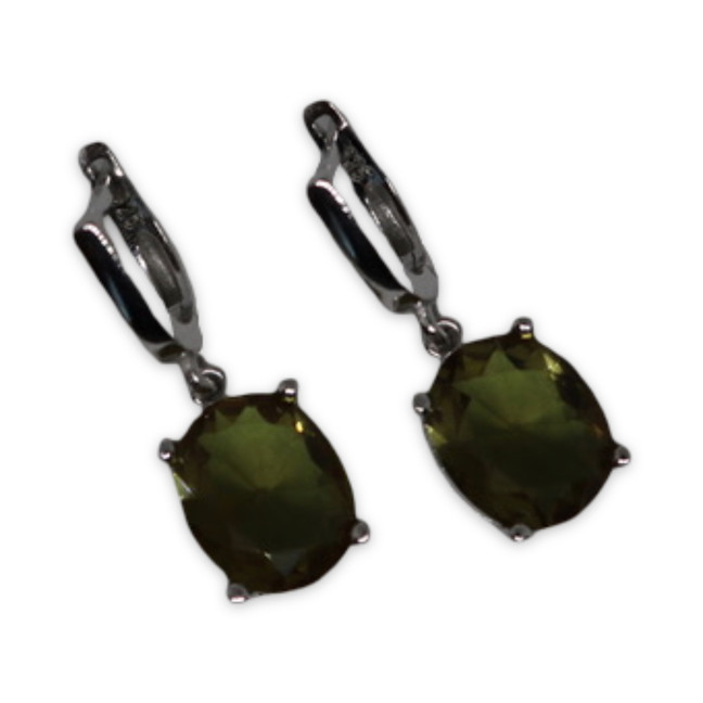 Zultanite Color Change Oval Cut Drop Earrings in Sterling Silver