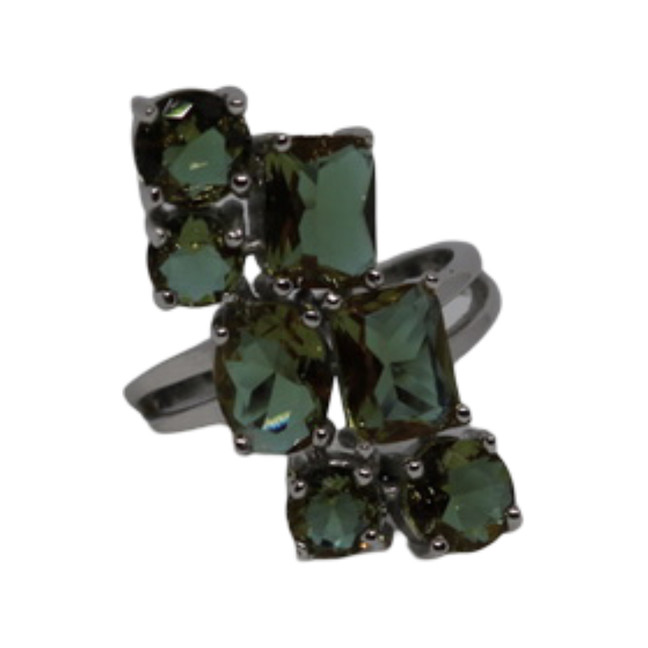 Zultanite Color Change Cluster Statement Ring  in Silver