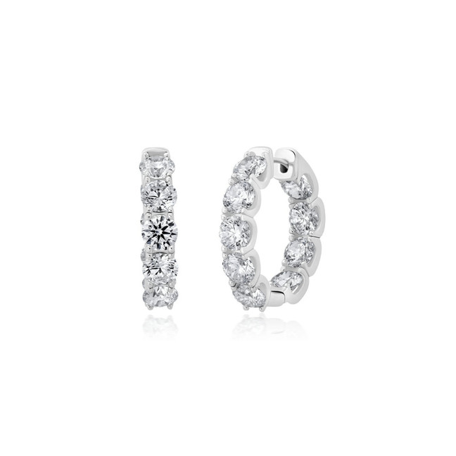 Crislu Brilliant Hoop Earrings in Platinum Plating