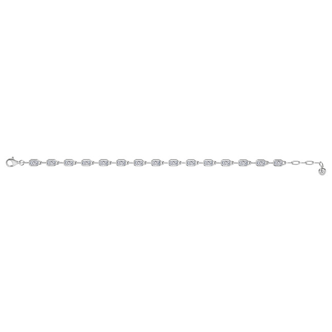 Crislu Radiant Cable Chain Bracelet in Platinum Plating