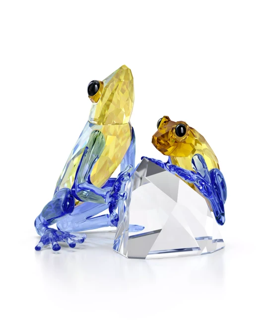 Swarovski Idyllia Frog and Baby Crystal Figurines