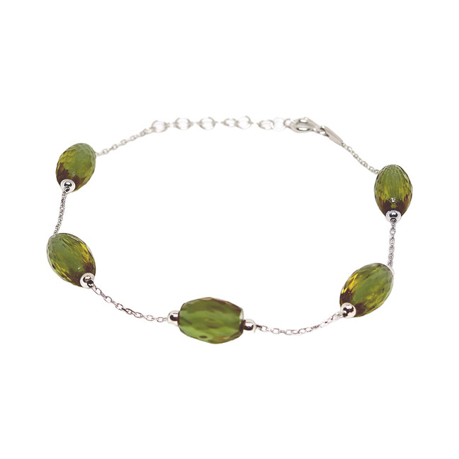Zultanite Color Changing Oval Faceted Beads Chain Bracelet 