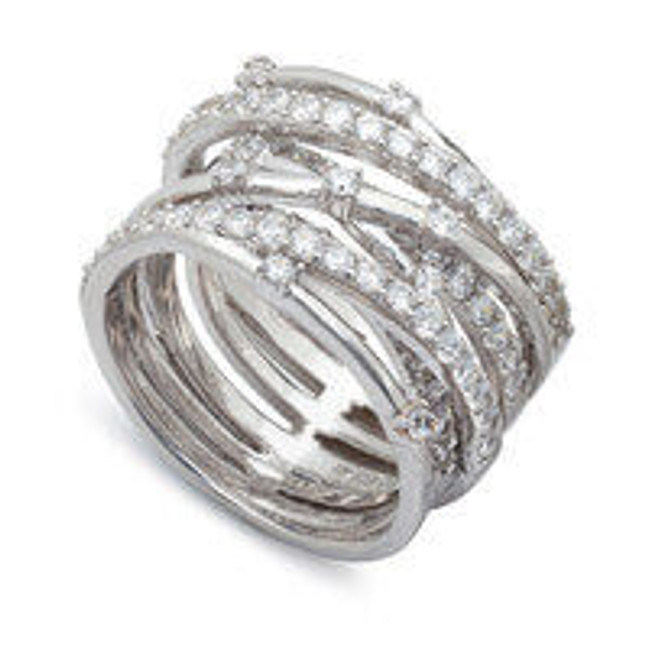 Crislu Sparkle Silver Ring