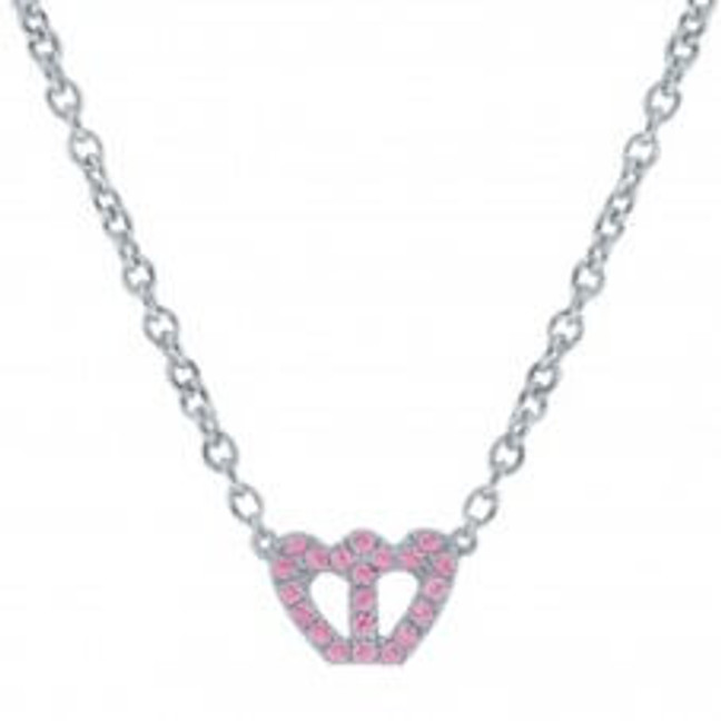 Miss Crislu Crown Pink CZ Necklace