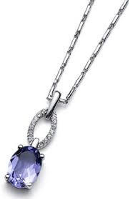 Oliver Weber Tanzanite Rhodium Pendant 