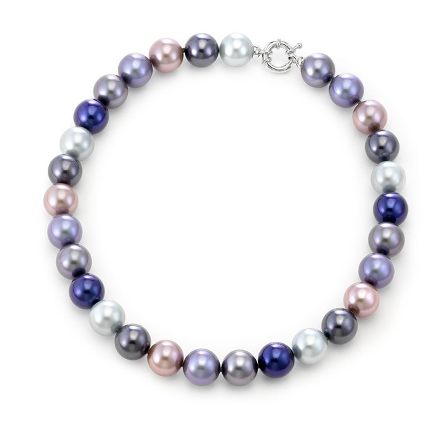 Blue Hues Multicolor Round Pearl Necklace