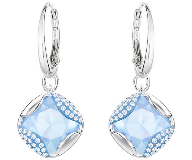 Swarovski Heap Square Earrings, Blue