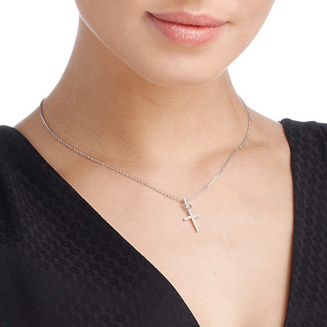 Swarovski Mini Cross Rhodium Pendant