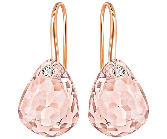 Swarovski Parallele Pink Crystal Earrings in Rose Gold Plating