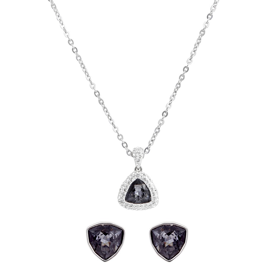 Swarovski Begin Set with Black Crystals