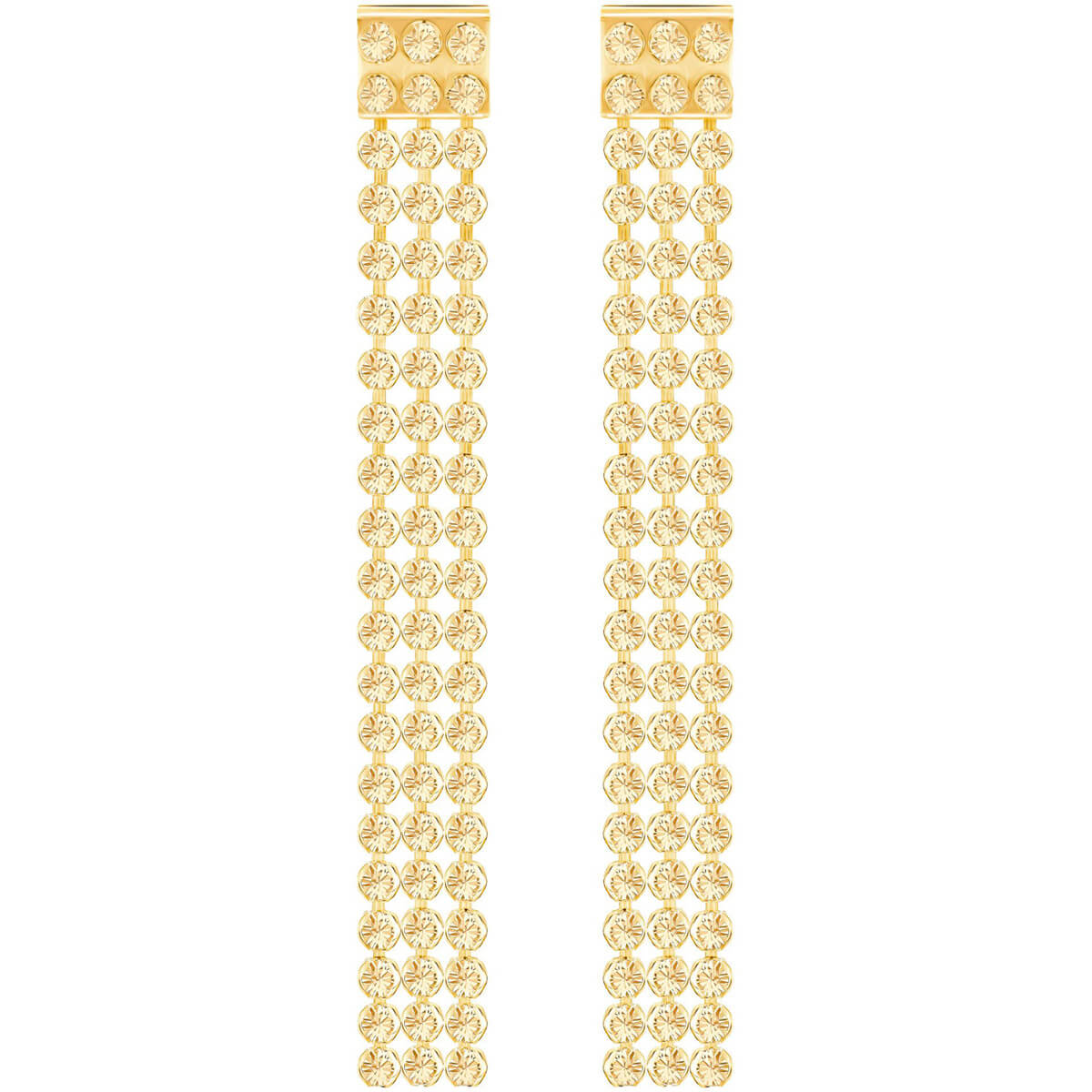 Swarovski Fit Long Pierced Earrings, Silver-Tone