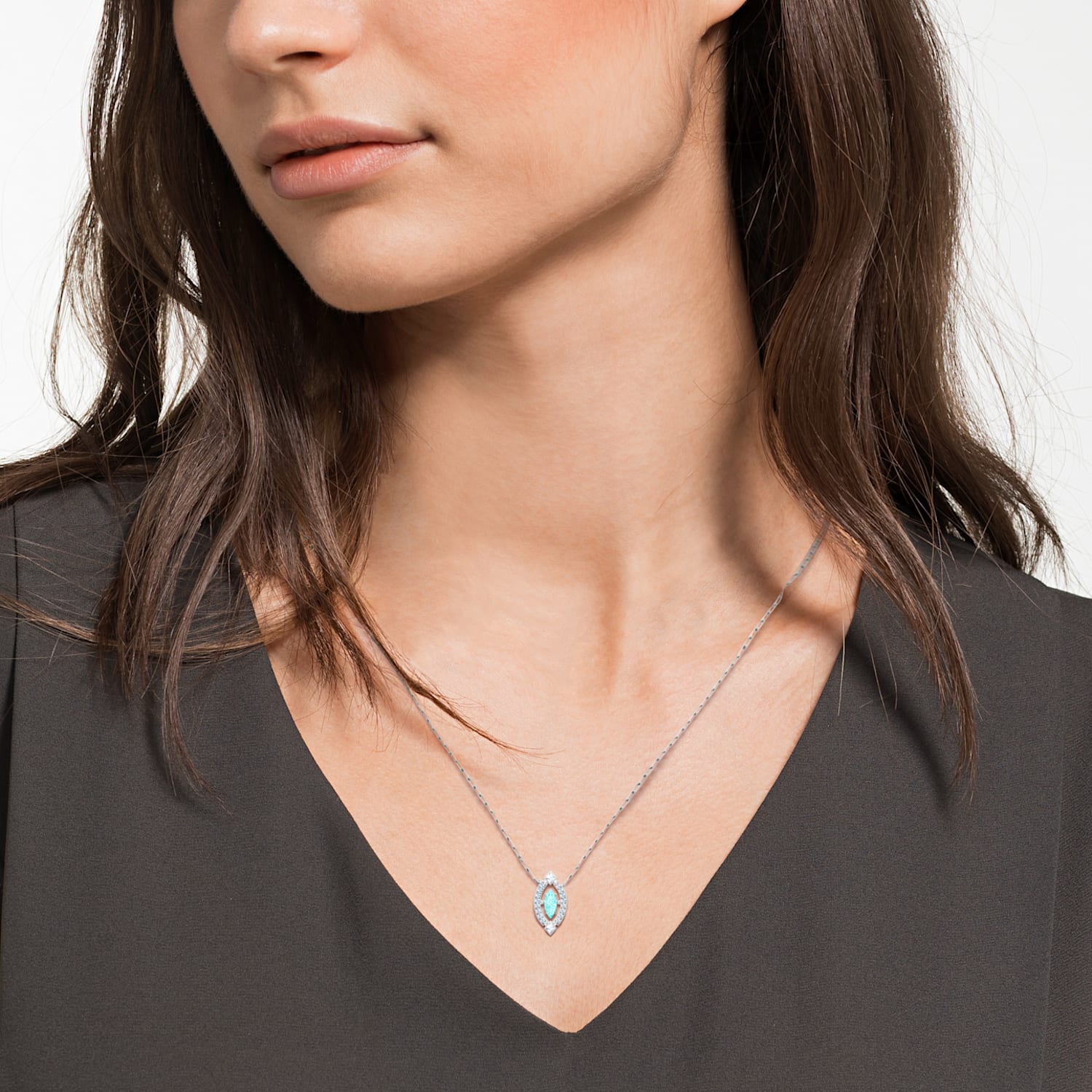 Swarovski Sparkling Dance Mint Crystal Pendant in Rhodium