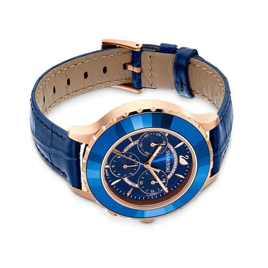 Swarovski Octea Lux Watch with Blue Leather Strap