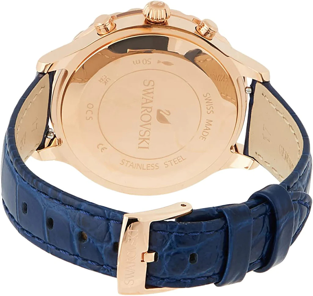 Swarovski Octea Lux Watch with Blue Leather Strap