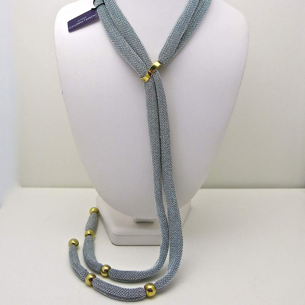 ネックレス・ペンダント Inspired Gold Silver Mesh Necklace Amazon.com: Ross-Simons Italian Sterling Silver Mesh Tie