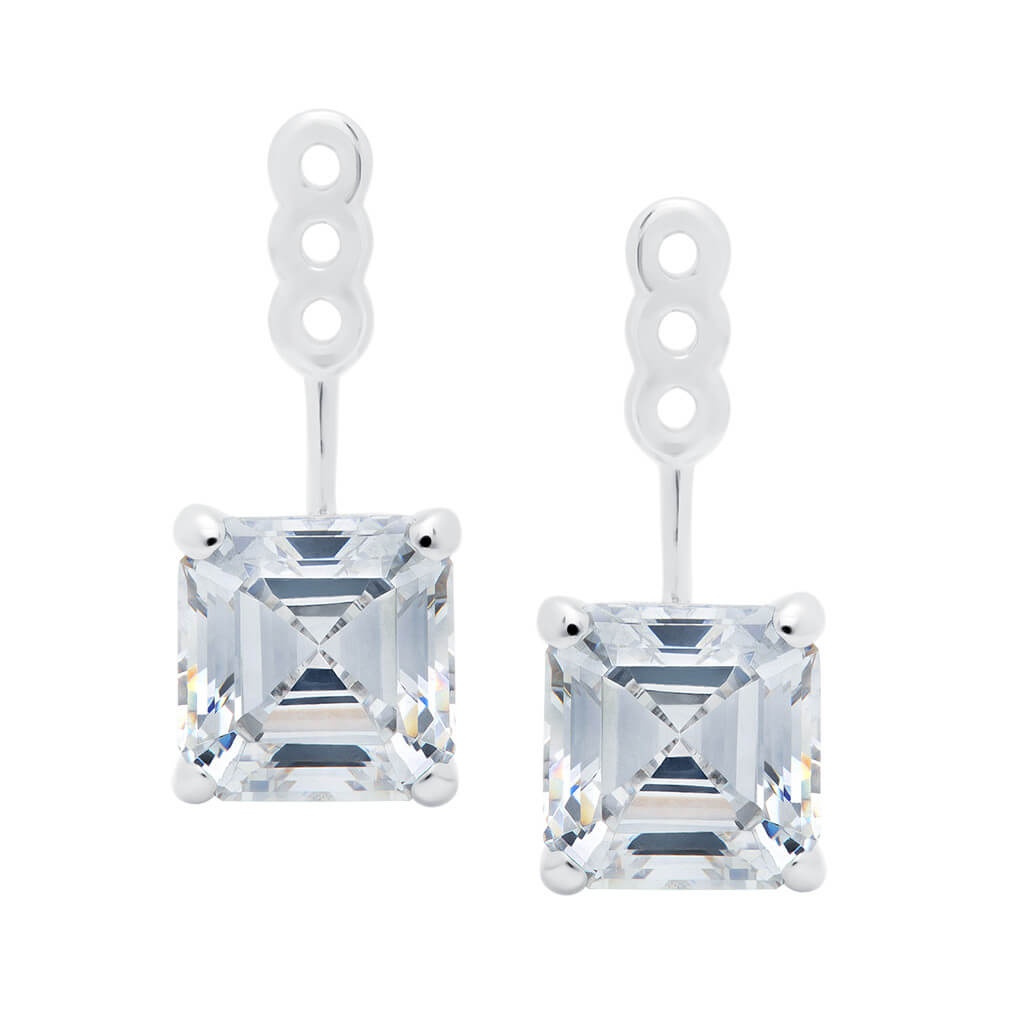 Princess cut shop earring jackets