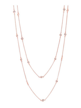 Crislu DBY Bezel Set Chain Necklace | Best Jewelry Accents