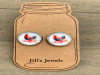 Watercolor Chicken Stud Earrings / Jill's Jewels