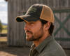 Farm Diggity Vintage Trucker Hat /Distressed/ Dark Navy & Khaki