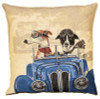 Decorative Tapestry  Pillow Cover Racing Dogs Blue