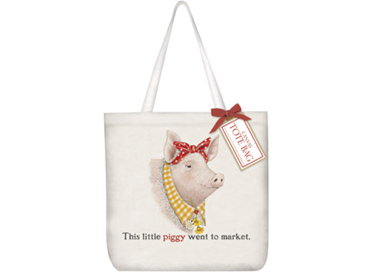 Daisy Pig Square Tote Bag