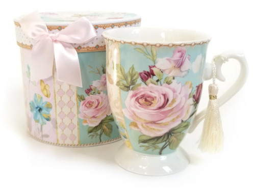 Mug Gift  Set  / Pink Rose Vintage 