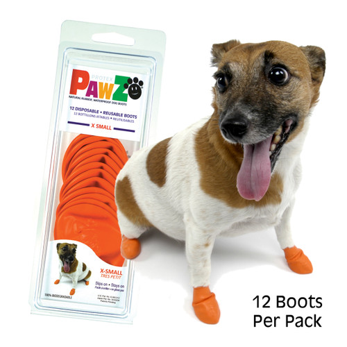  PawZ Dog Boots 12 pack  / X Small Orange 