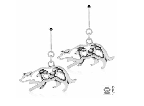 border collie earrings