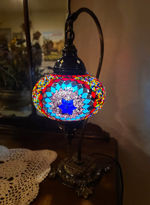 Tiffany Style Mosaic Lamps/ Handmade FromTurkey/ Red Blue