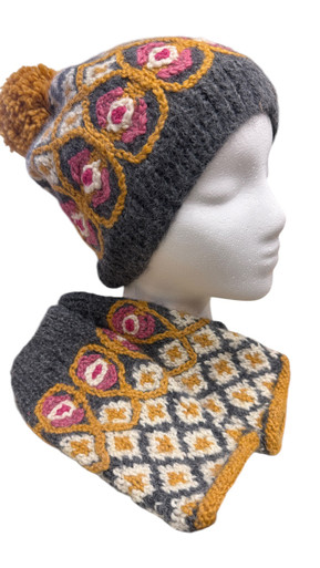 Peruvian Trading co. Hat & Cut off mittens display picture 2