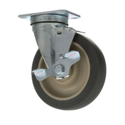 5 in Plate Caster w/ Brake