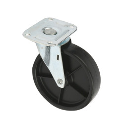 6 in Black Swivel Caster w/o Brake