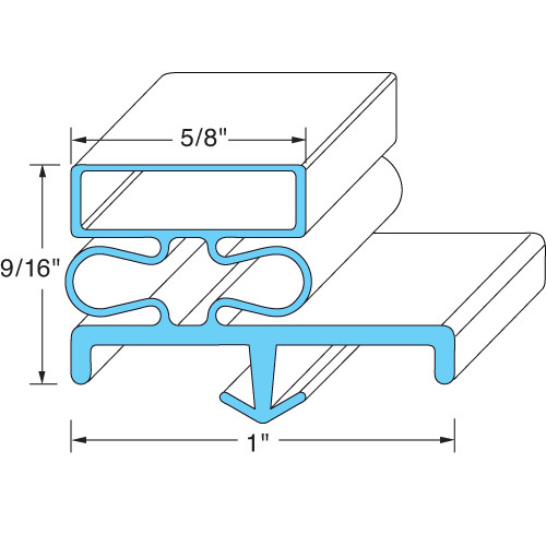 3-sided Refrigeration Gasket Replaces Kolpak 544802565