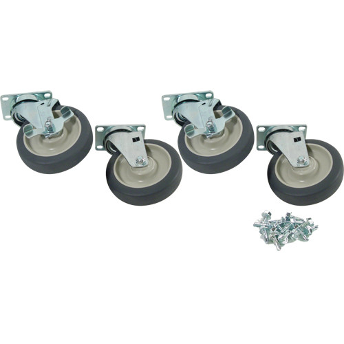 1000lb Capacity Heavy Duty Swivel Plate Caster Set with 5 in Wheels