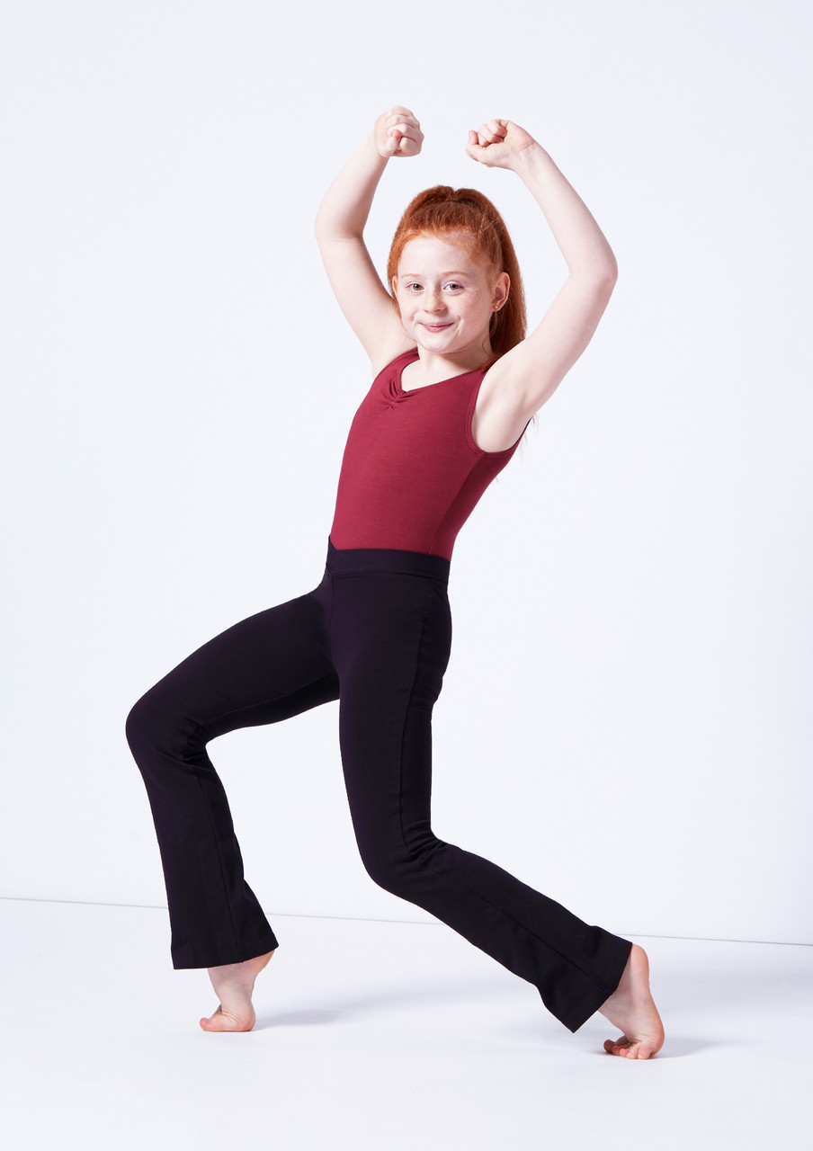 V Front Boot Cut Black Pants Bloch Jazz Dance Girls Small Child 4/6 CP6918  NWT