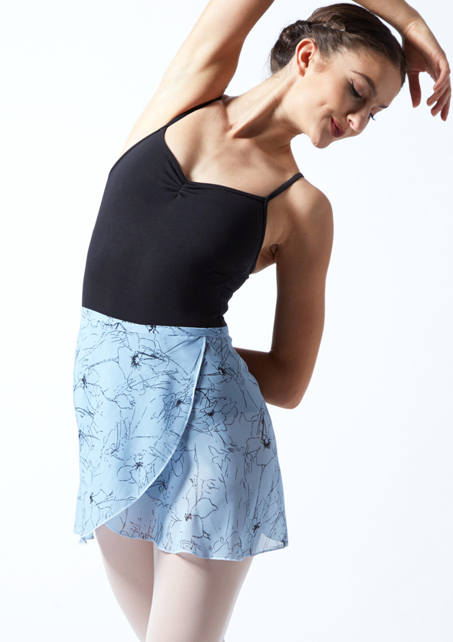 Move Dance Floral Wrap Dance Skirt Blue1