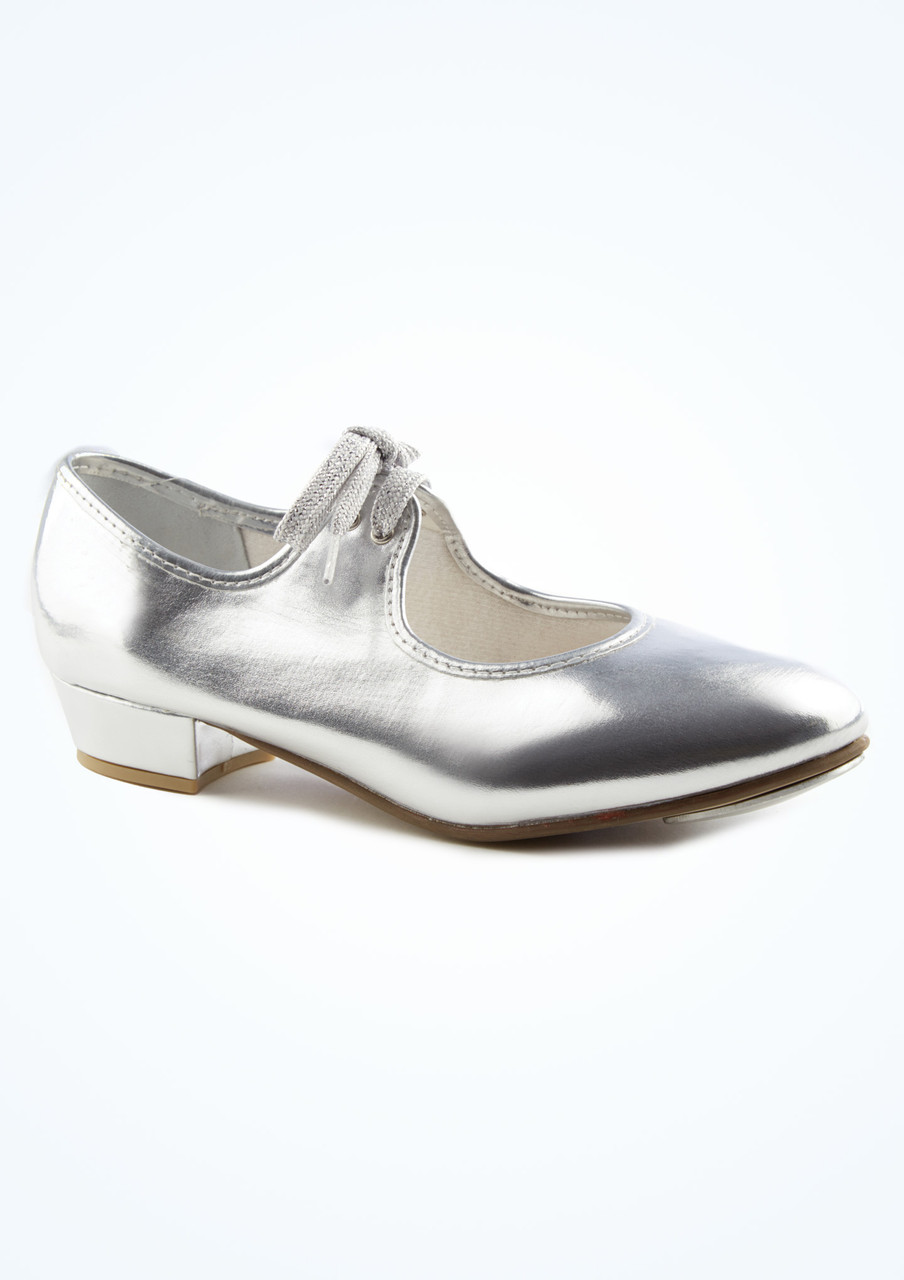 Alegra Silver Tie Front Tap Shoe
