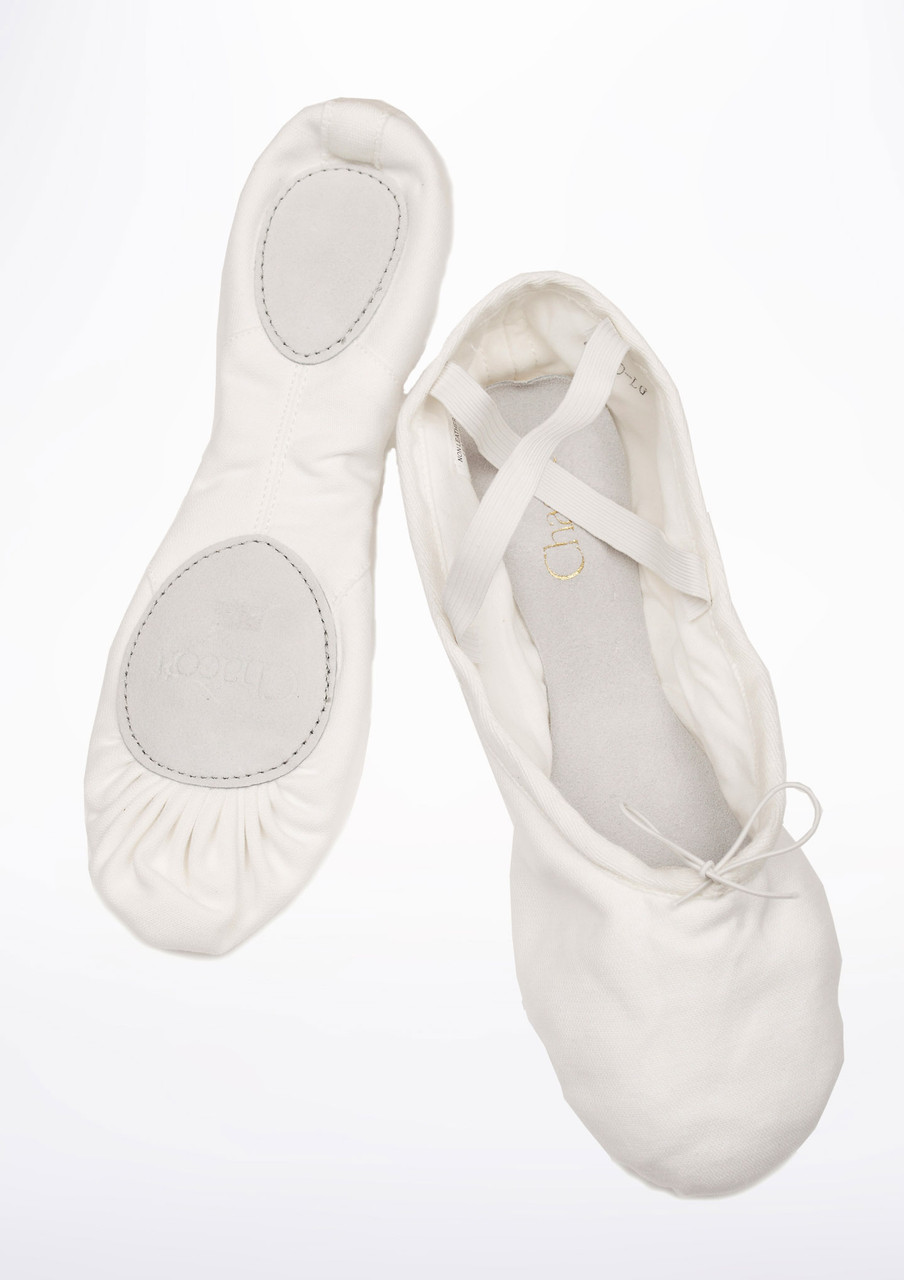 Freed Men's White Canvas Split Sole Ballet Shoe Move Dance