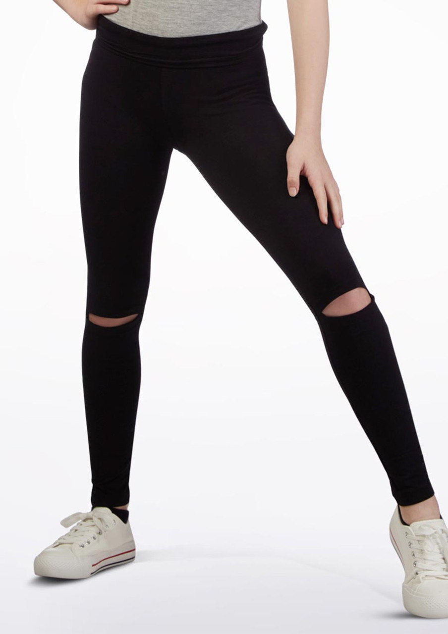 Hard Tail Mid Rise Slit Knee Yoga Leggings at EverydayYoga.com - Free  Shipping