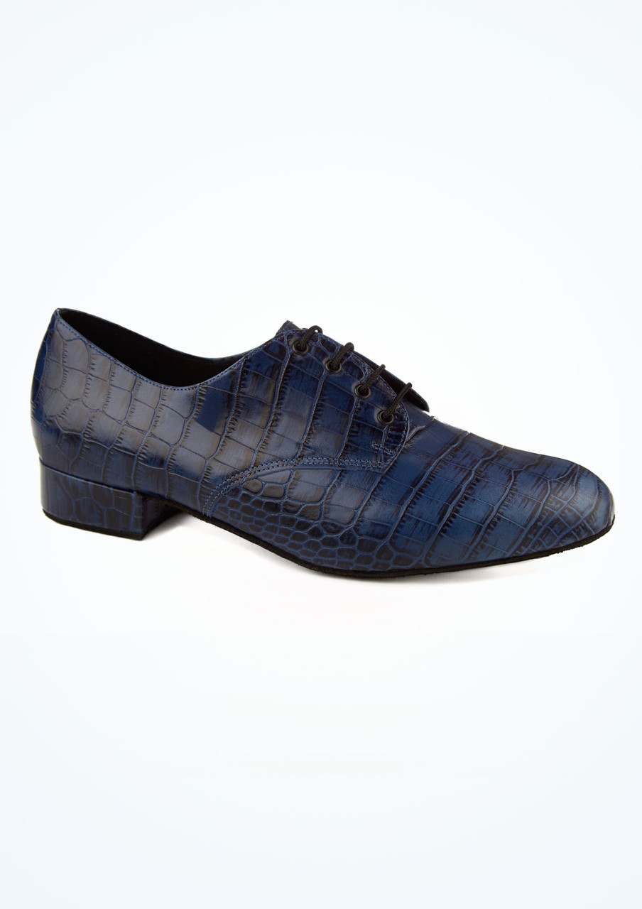 Freed Kelly Croc Effect Mens Ballroom Shoe Blue