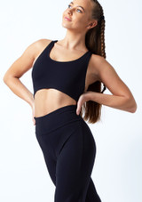 Intermezzo Racer Back Crop Top Black Front [Black]