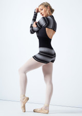 Move Dance Blossom Roll Top Knit Dance Shorts Grey Back [Grey]