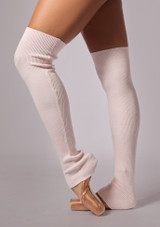 Move Dance BrisÃ© Knit Ribbed Legwarmers Pink Front [Pink]