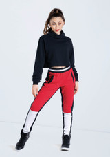 Weissman  Color Block Jogger Pants Red-White [Red]