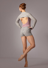 Move Dance Delilah Knit Roll Top Dance Shorts Grey Back [Grey]